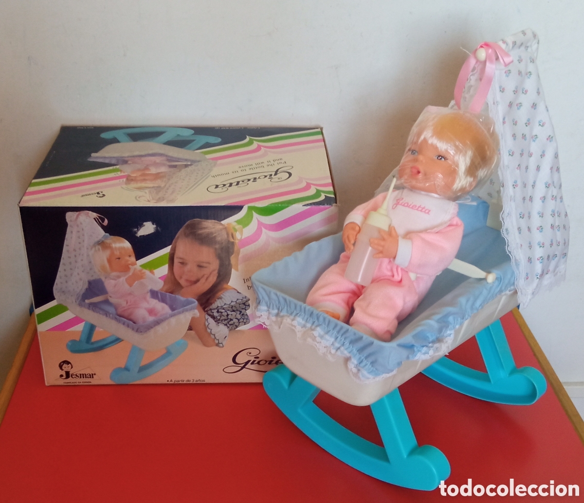 Mu&ntilde;ecas Espa&ntilde;olas Modernas: MU&Ntilde;ECA GIOIETTA CON MOIS&Eacute;S BALANC&Iacute;N AZUL.JESMAR 80'S.NUEVA EN CAJA.