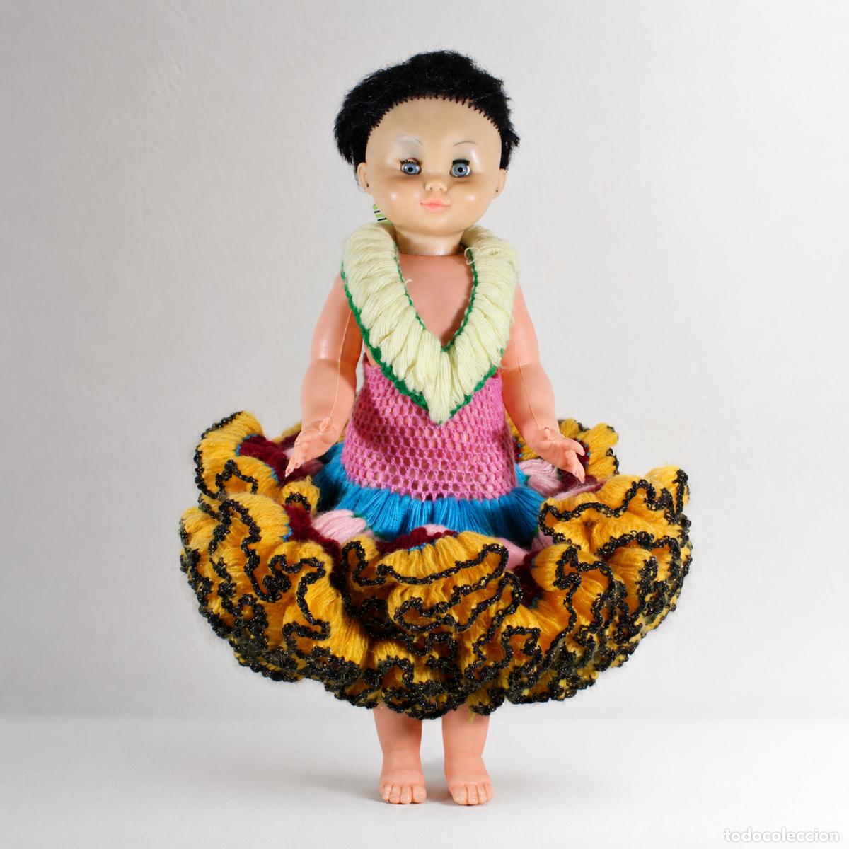 Mu&ntilde;ecas Espa&ntilde;olas Modernas: Antigua Mu&ntilde;eca VIPEVI Espa&ntilde;ola Vintage Flamenca Sevillana 60cm A&ntilde;os 70s Folk