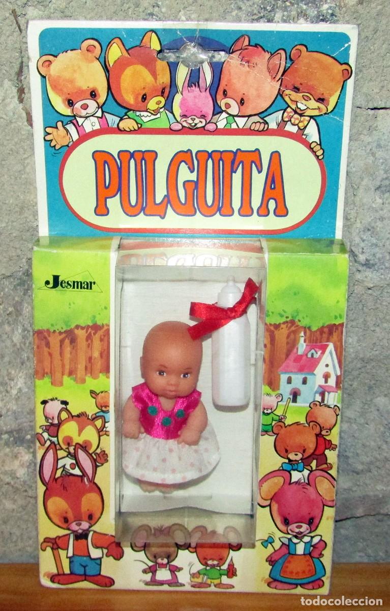 Mu&ntilde;ecas Espa&ntilde;olas Modernas: ANTIGUA MU&Ntilde;ECA PULGUITA DE JESMAR - NUEVA Y EN SU BLISTER ORIGINAL - A&Ntilde;OS 70/80