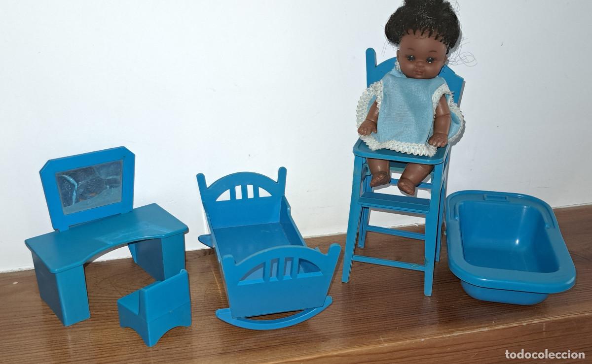 Moderne spanische Puppen: MINI BARRIGUITAS de JESMAR - CON SU SET DE BEB&Eacute; ( CUNA - TRONA - BA&Ntilde;ERA - TOCADOR )