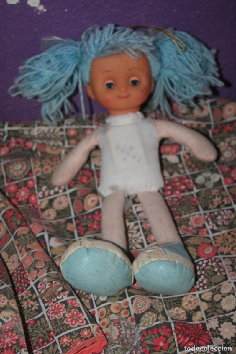 Mu&ntilde;ecas Espa&ntilde;olas Modernas: mu&ntilde;eca pelo lana azul trapo