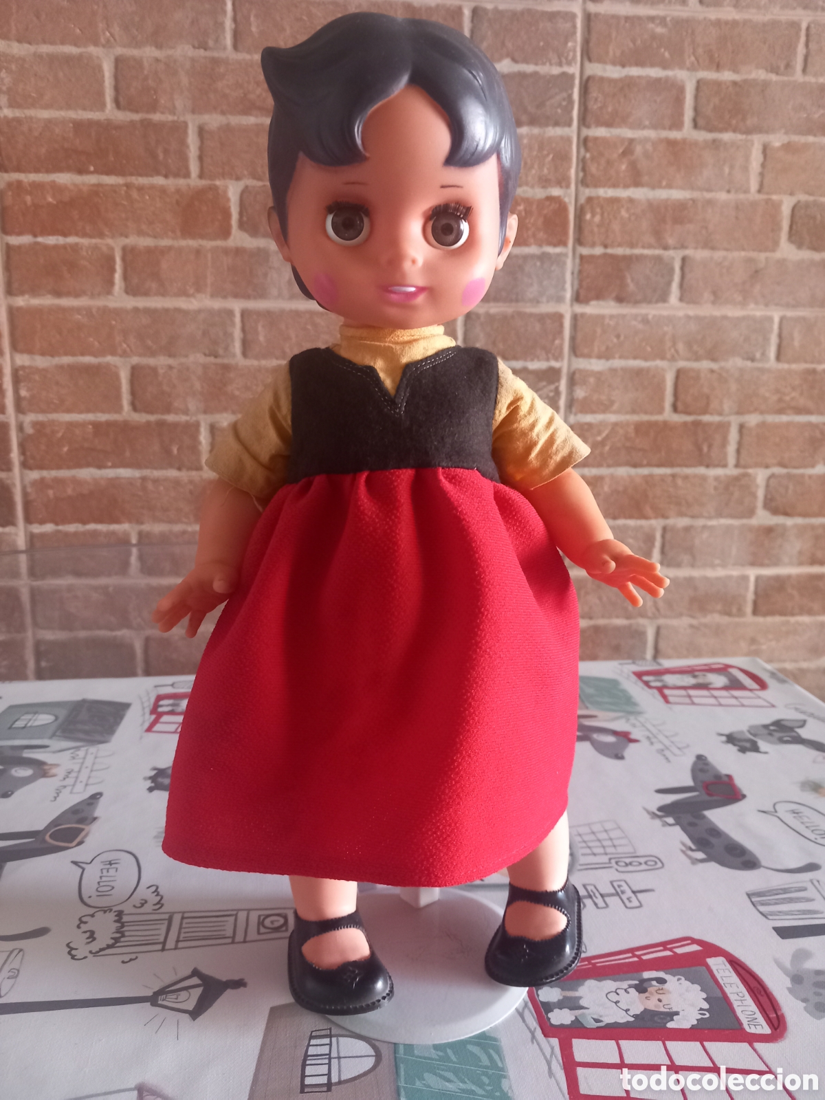 Mu&ntilde;ecas Espa&ntilde;olas Modernas: ANTIGUA MU&Ntilde;ECA HEIDI DE ICSA A&Ntilde;OS 70 ORIGINAL Y GRAN ESTADO INCLUYE PEANA