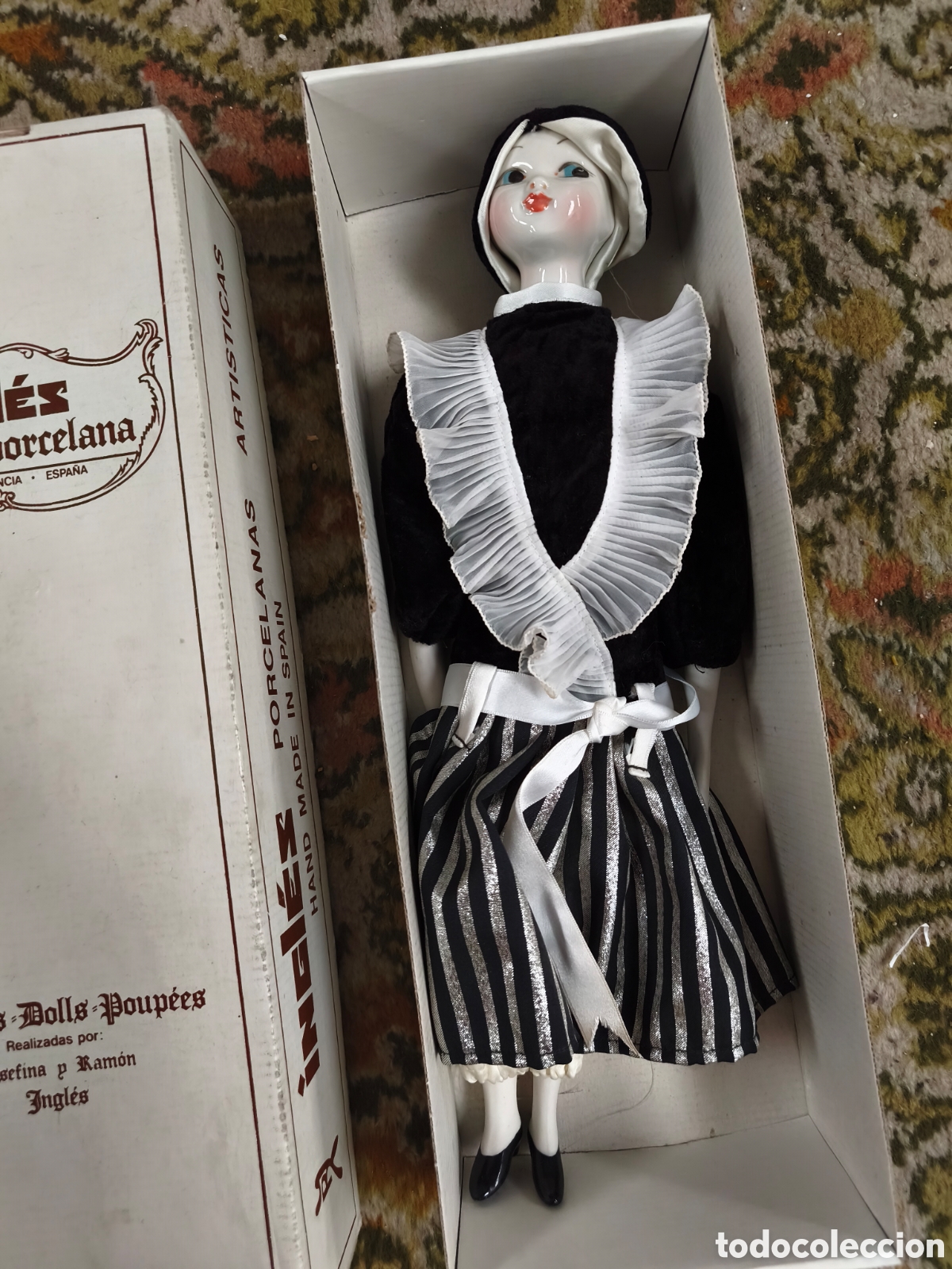 Mu&ntilde;ecas Espa&ntilde;olas Modernas: Mu&ntilde;eca de porcelana art&iacute;stica vintage Ram&oacute;n Ingl&eacute;s (Valencia) - Con caja original a&ntilde;os 80 vintage