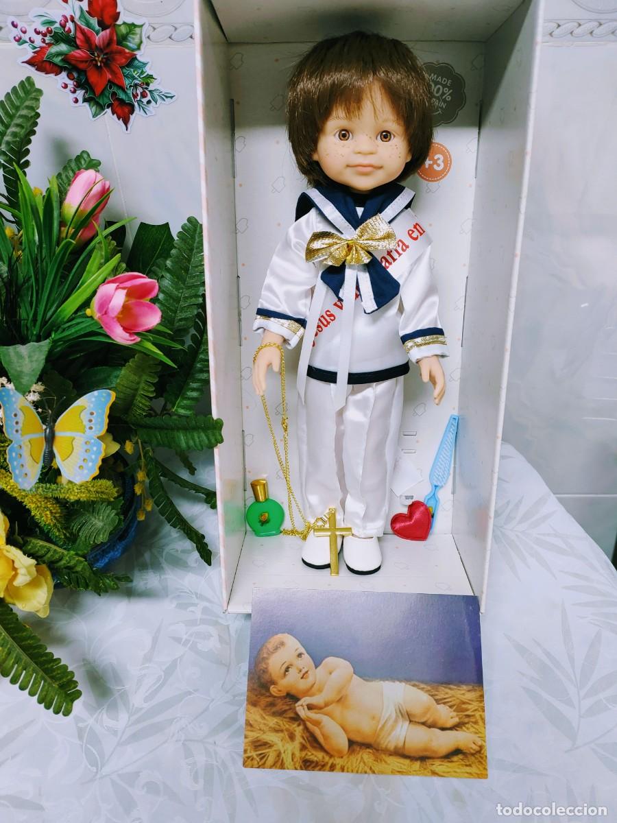 Bonecas Espanholas Modernas: MU&Ntilde;ECO PAOLA REINA ORIGINAL + CRUZ+ REGALOS GRATIS. ESTRENAR. ENTERA VINILO. 32,33 CM. COMUNI&Oacute;N.