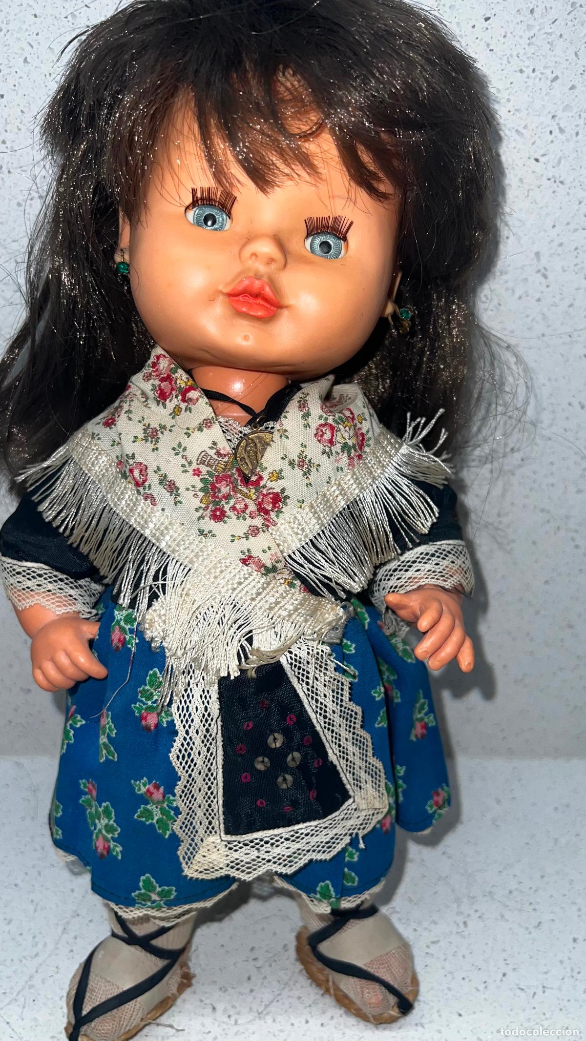 Mu&ntilde;ecas Espa&ntilde;olas Modernas: FLORIDO - ANTIGUA MU&Ntilde;ECA FLORIDO VESTIDA DE REGIONAL A&Ntilde;OS 70/80