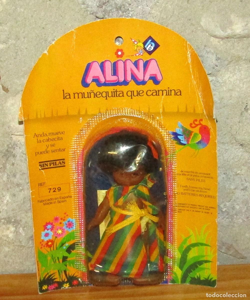 Mu&ntilde;ecas Espa&ntilde;olas Modernas: ANTIGUA MU&Ntilde;ECA ALINA NEGRITA, DE BB - A&Ntilde;O 1979 - NUEVA Y EN SU BLISTER ORIGINAL