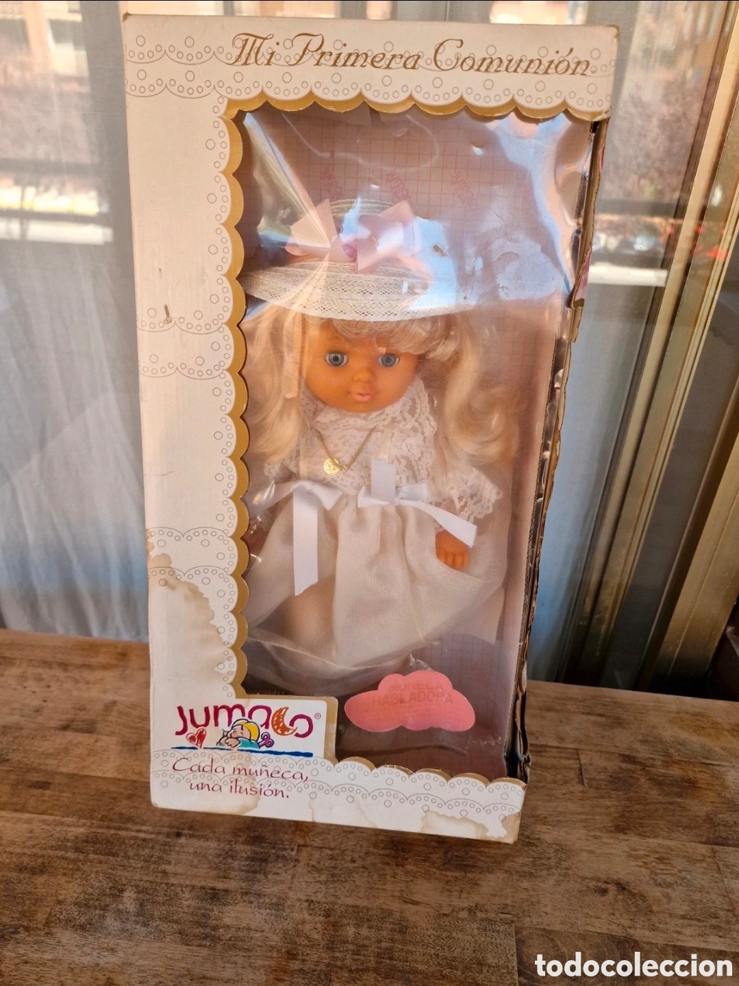 Mu&ntilde;ecas Espa&ntilde;olas Modernas: Mu&ntilde;eca Comuni&oacute;n JUMACO A&ntilde;os 80/90 - Habladora/Musical - Con Caja Original - Fabricada en Espa&ntilde;a