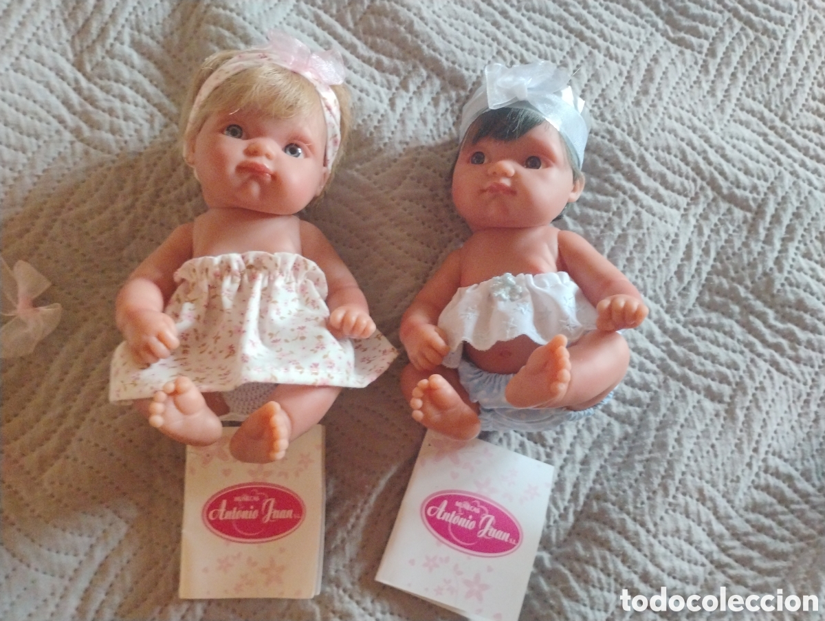 Mu&ntilde;ecas Espa&ntilde;olas Modernas: Lote 2 Mu&ntilde;ecas Mufly de Antonio Juan (21 cm) - Rubia y Morena con Pelo