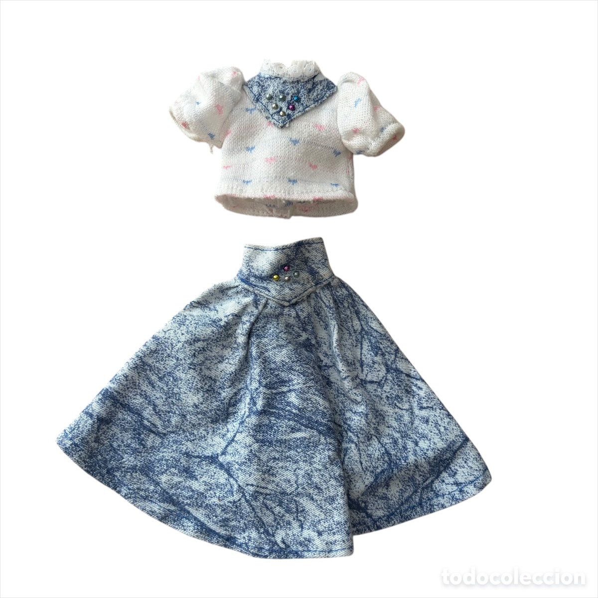 Mu&ntilde;ecas espa&ntilde;olas modernas: Conjunto Chabel Jeans Falda y blusa de Feber