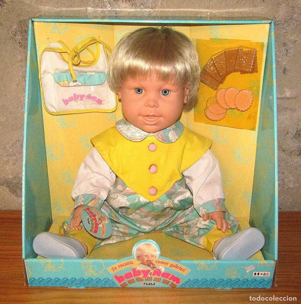 Mu&ntilde;ecas espa&ntilde;olas modernas: ANTIGUO MU&Ntilde;ECO BABY &Ntilde;AM DE FEBER - NUEVO Y EN SU CAJA ORIGINAL - A&Ntilde;O 1990