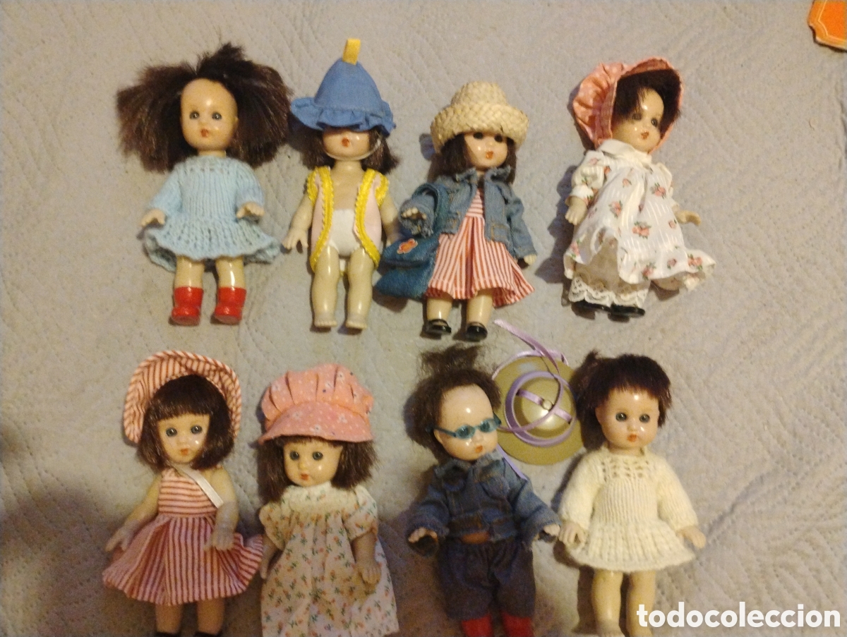 Mu&ntilde;ecas espa&ntilde;olas modernas: Lote 8 Mu&ntilde;ecas Mini Mariquita P&eacute;rez (Altaya) - 12 cm &iexcl;Completas!