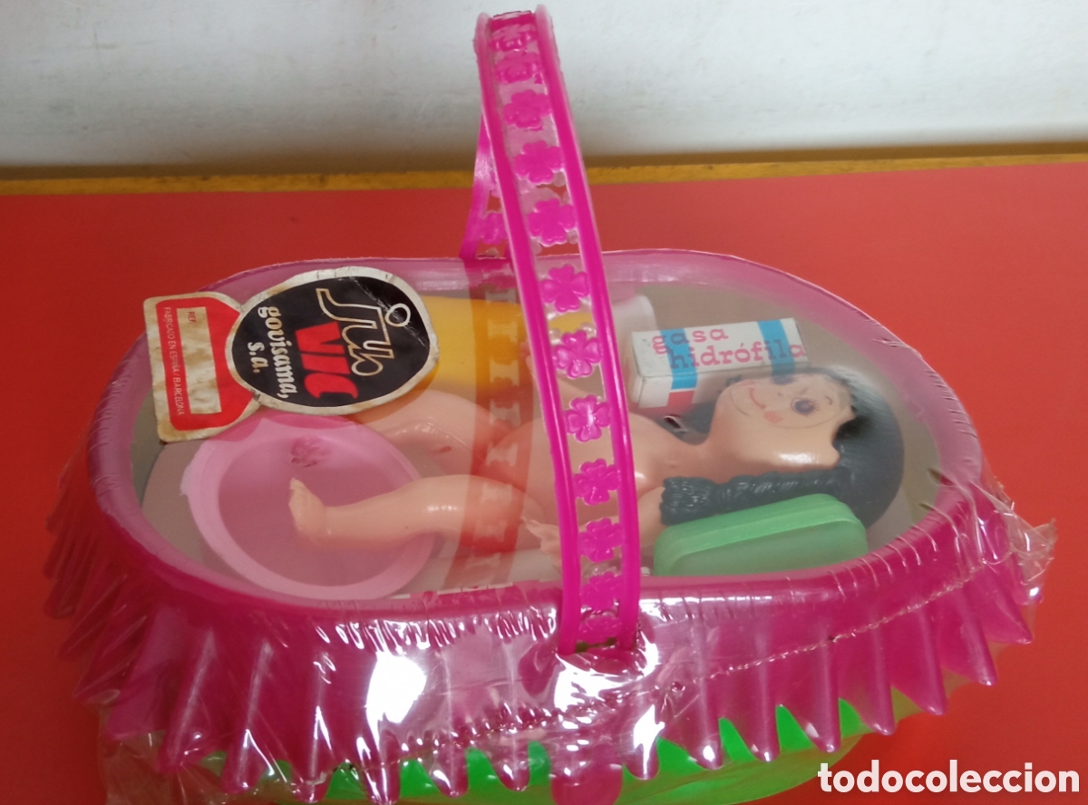 Modern Spanish Dolls: CANASTILLA CON MU&Ntilde;ECA Y ACCESORIOS.VIC - JUVICSA 70'S.SIN ABRIR.