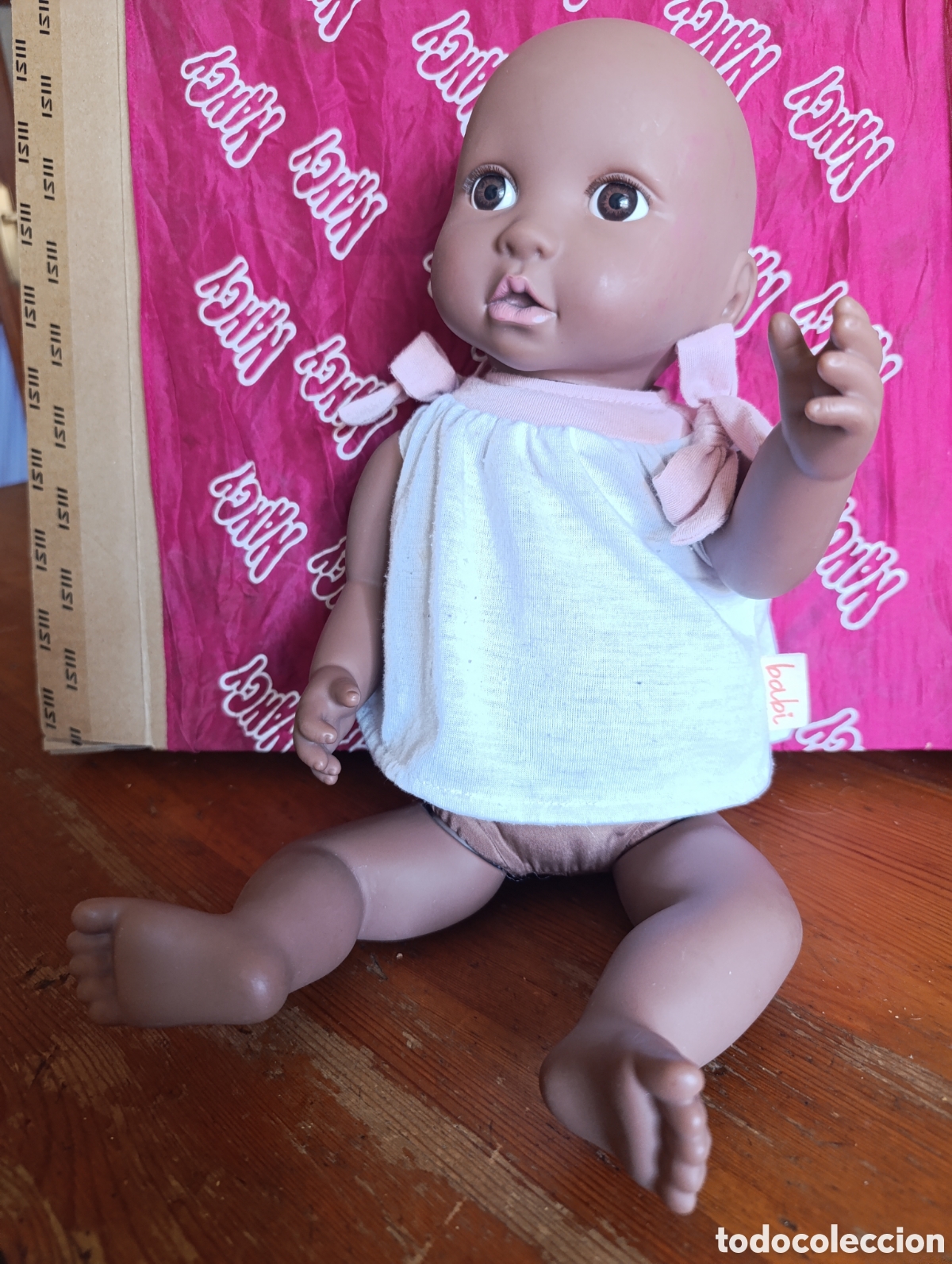Mu&ntilde;ecas espa&ntilde;olas modernas: MU&Ntilde;ECO BEBE NEGRO DE &rdquo;BABY&rdquo;.