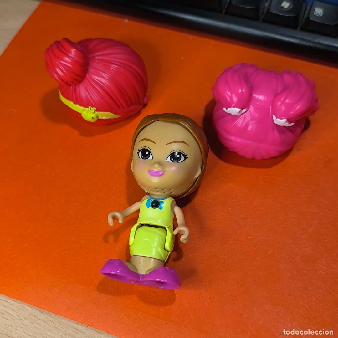 Mu&ntilde;ecas espa&ntilde;olas modernas: 001711JUG-mu&ntilde;eca VTech Flipsies casta&ntilde;a, vestido amarillo + 2 pelucas