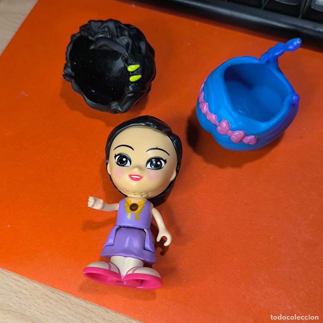 Mu&ntilde;ecas espa&ntilde;olas modernas: 001712JUG-mu&ntilde;eca VTech Flipsies morena, vestido violeta + 2 pelucas