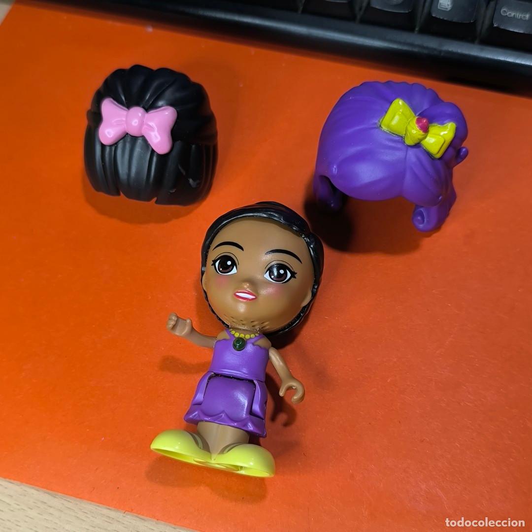 Mu&ntilde;ecas espa&ntilde;olas modernas: 001713JUG-mu&ntilde;eca VTech Flipsies mulata, vestido violeta + 2 pelucas
