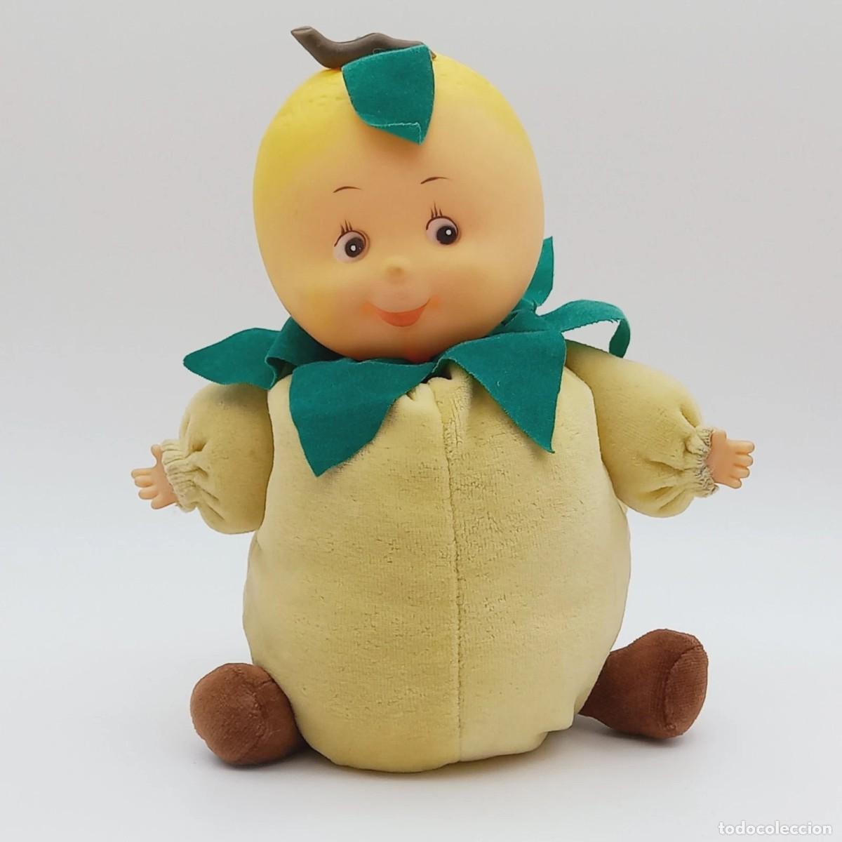 Poup&eacute;es Espagnoles Modernes: Mu&ntilde;eca de Cuerda Les Toufous Fruit Babies Larry Lemon Juguete Musical Espa&ntilde;a Vintagea&ntilde;os 80-90s