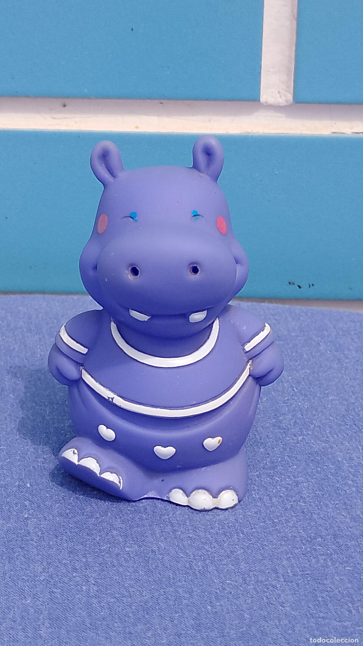 Mu&ntilde;ecas espa&ntilde;olas modernas: Antiguo mu&ntilde;eco hipop&oacute;tamo de goma morado Beb&eacute; confort