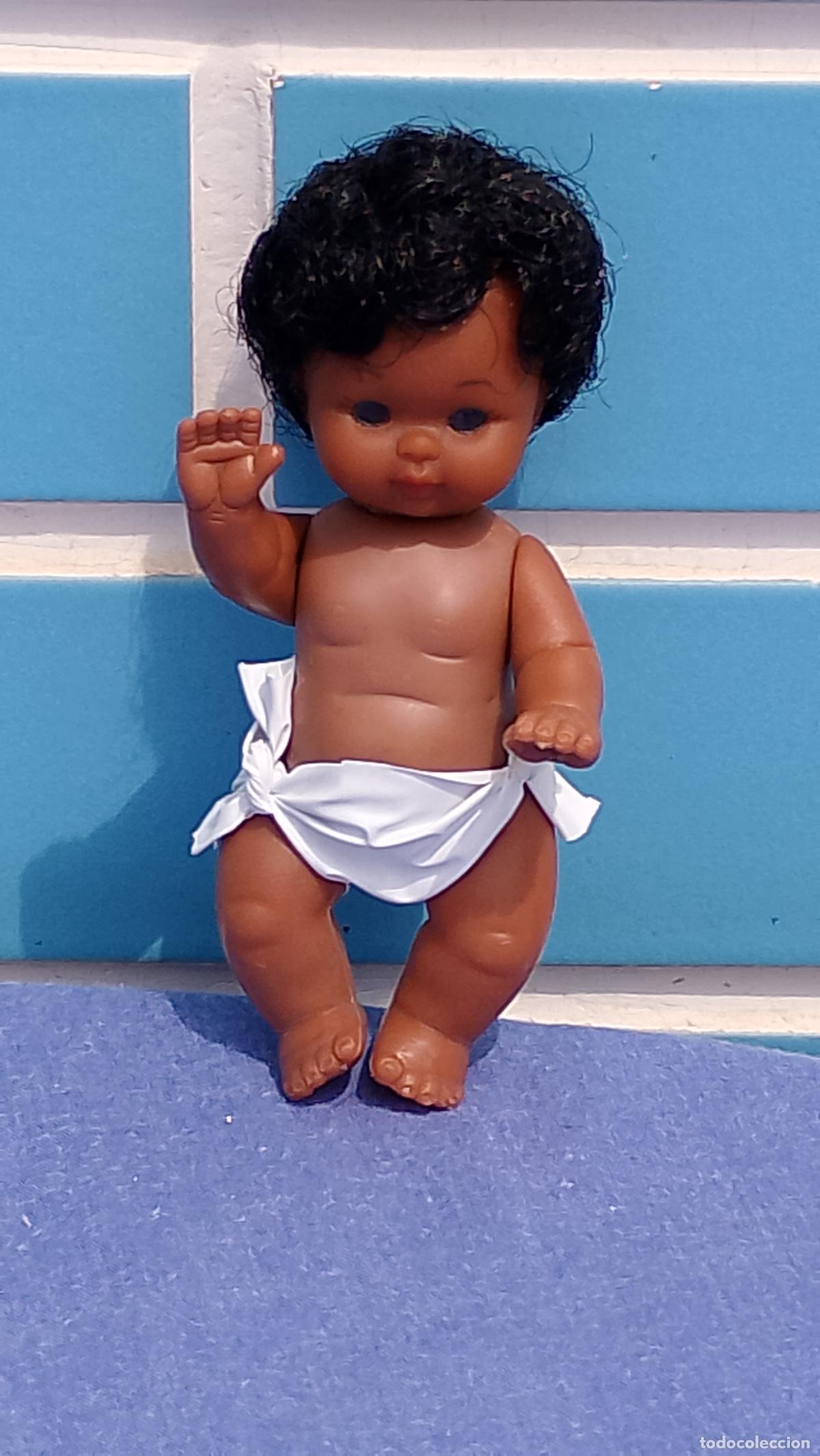 Mu&ntilde;ecas espa&ntilde;olas modernas: Mu&ntilde;eco antiguo beb&eacute; Baber&iacute;n negro de b.b.