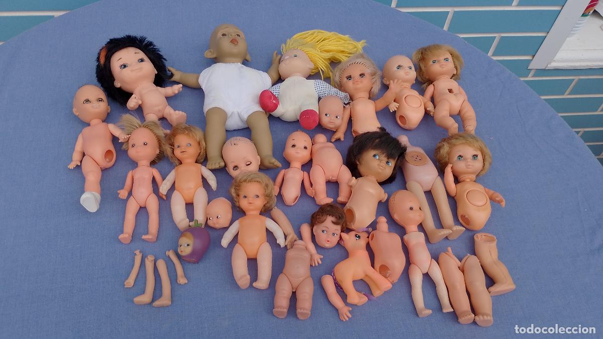 Mu&ntilde;ecas espa&ntilde;olas modernas: Lote desguace mu&ntilde;ecas para piezas o repuestos