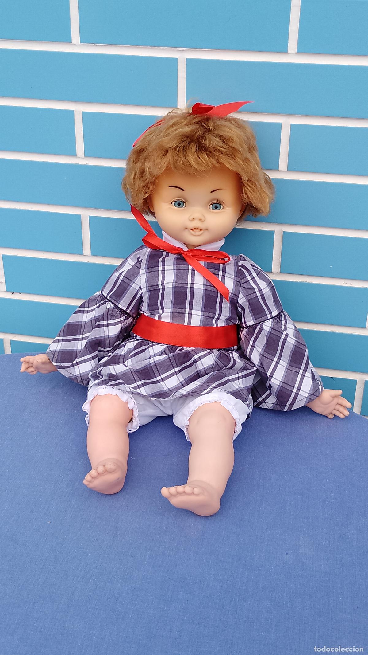 Mu&ntilde;ecas espa&ntilde;olas modernas: Antigua mu&ntilde;eca Majber con cara de Katia de cuerpo blando, de 50 cm
