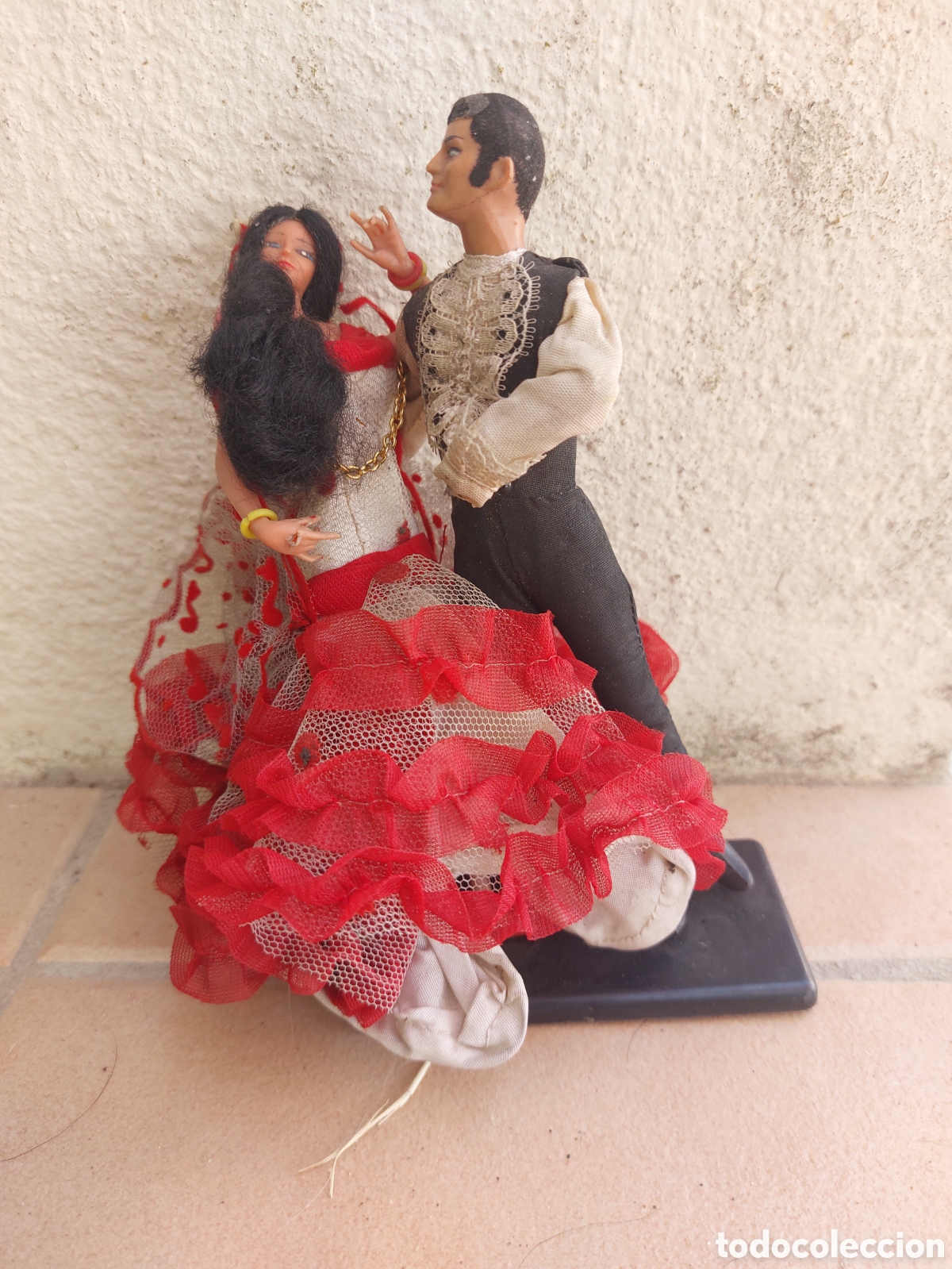 Mu&ntilde;ecas espa&ntilde;olas modernas: pareja de baile flamenco mu&ntilde;ecos . Grain 16 cm
