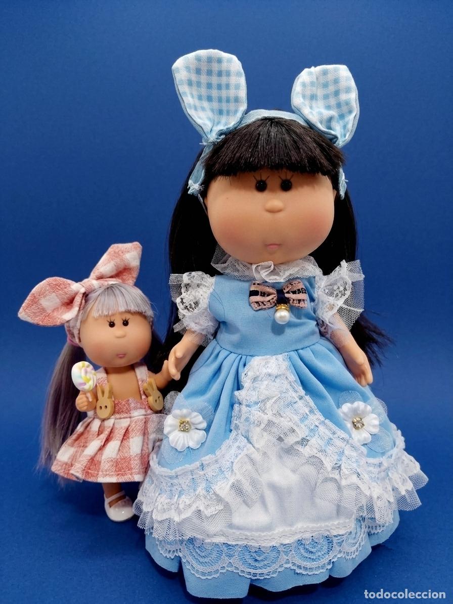 Mu&ntilde;ecas espa&ntilde;olas modernas: Lote de Mu&ntilde;ecas Hermanas Patata de 25 y 14 cm. con Vestidos y con Zapatos