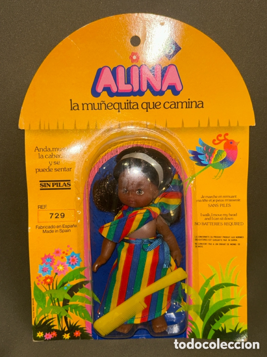 Mu&ntilde;ecas espa&ntilde;olas modernas: MU&Ntilde;ECA ALINA NEGRITA LA MU&Ntilde;ECA QUE CAMINA REF.729 *SIN ABRIR* *VER FOTOS*