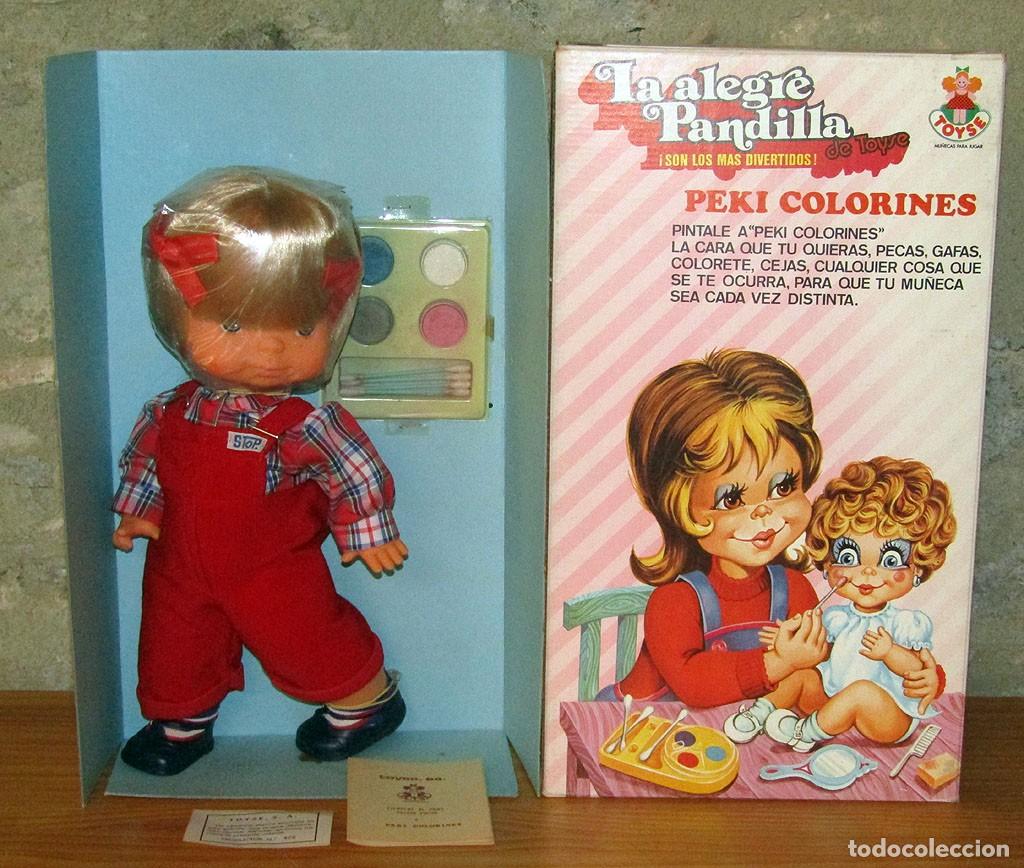 Mu&ntilde;ecas espa&ntilde;olas modernas: ANTIGUA MU&Ntilde;ECA PEKI COLORINES, DE LA ALEGRE PANDILLA DE TOYSE - NUEVA Y EN SU CAJA