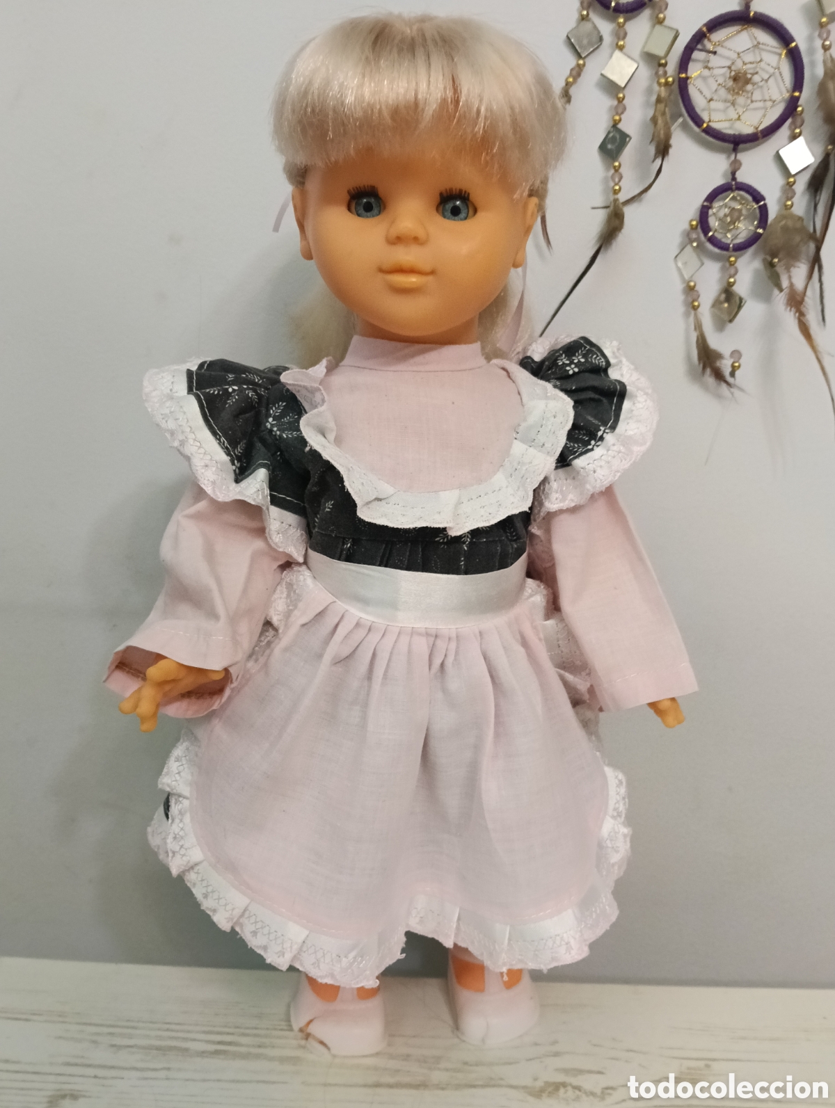 Mu&ntilde;ecas espa&ntilde;olas modernas: Preciosa mu&ntilde;eca vintage a&ntilde;os 70/80 - Pelo restaurado