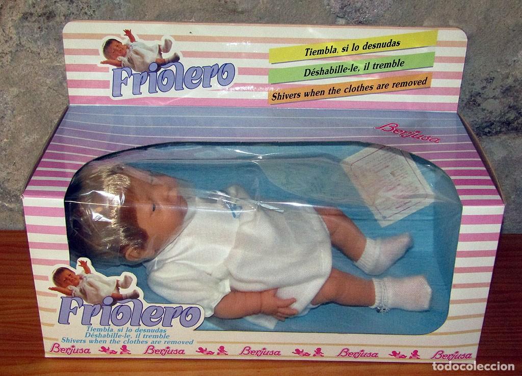 Mu&ntilde;ecas espa&ntilde;olas modernas: ANTIGUO MU&Ntilde;ECO FRIOLERO DE BERJUSA SEXADO NI&Ntilde;A - NUEVO , EN SU CAJA - IMPECABLE