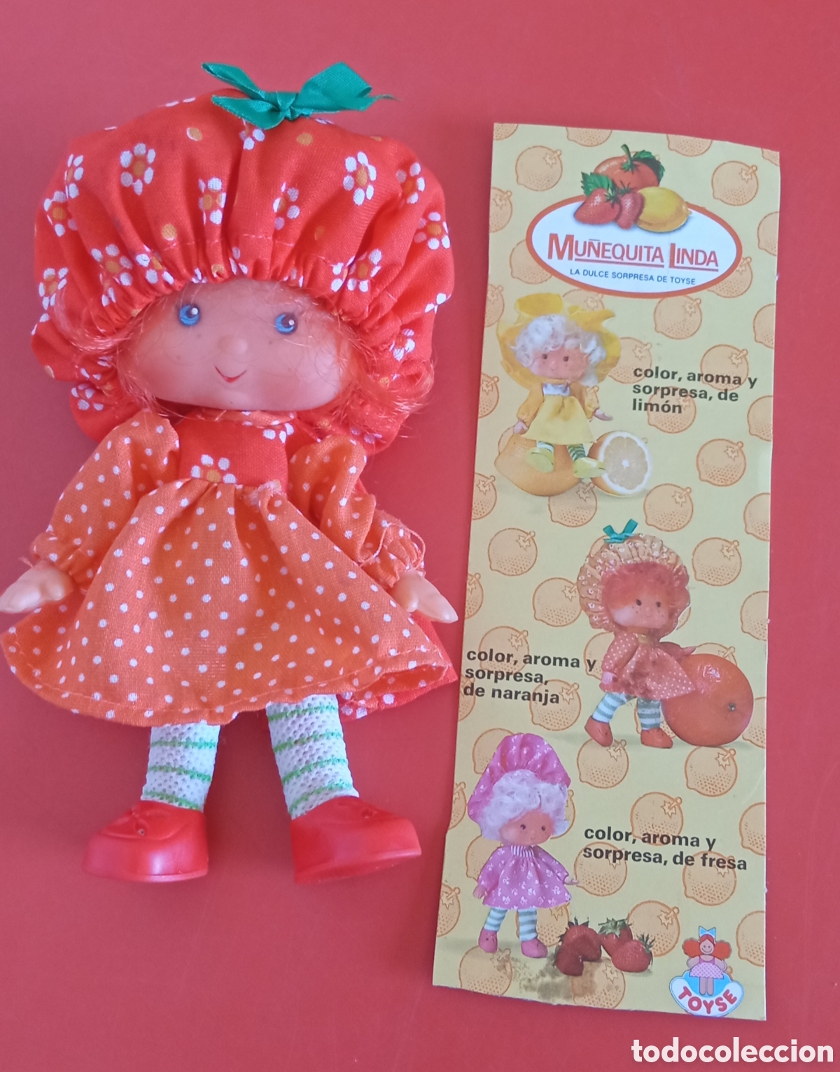 Mu&ntilde;ecas espa&ntilde;olas modernas: MU&Ntilde;ECA MU&Ntilde;EQUITA LINDA NARANJA.TOYSE 80'S.SIN USO.