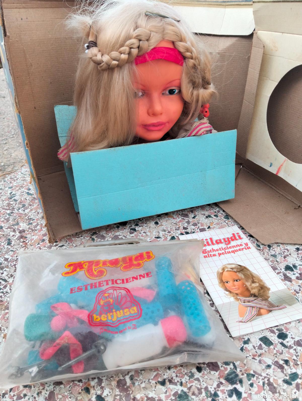 Poup&eacute;es Espagnoles Modernes: Milaydi estheticienne Berjusa cabeza de maquillaje vintage mu&ntilde;eca de los a&ntilde;os 60-70