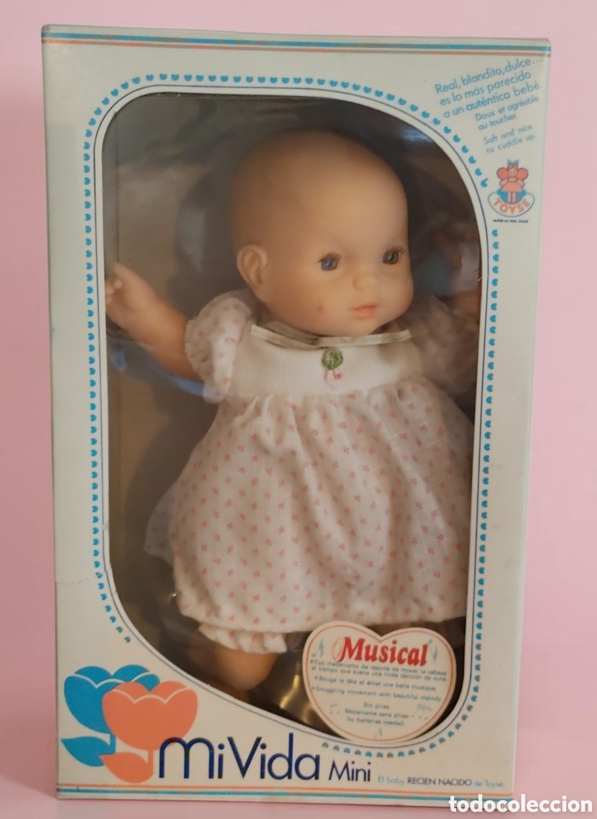Mu&ntilde;ecas espa&ntilde;olas modernas: :::: RP01 - MU&Ntilde;ECA MI VIDA MINI - EL BABY RECIEN NACIDO DE TOYSE - 25 CM. MUSICAL - A&Ntilde;OS 80