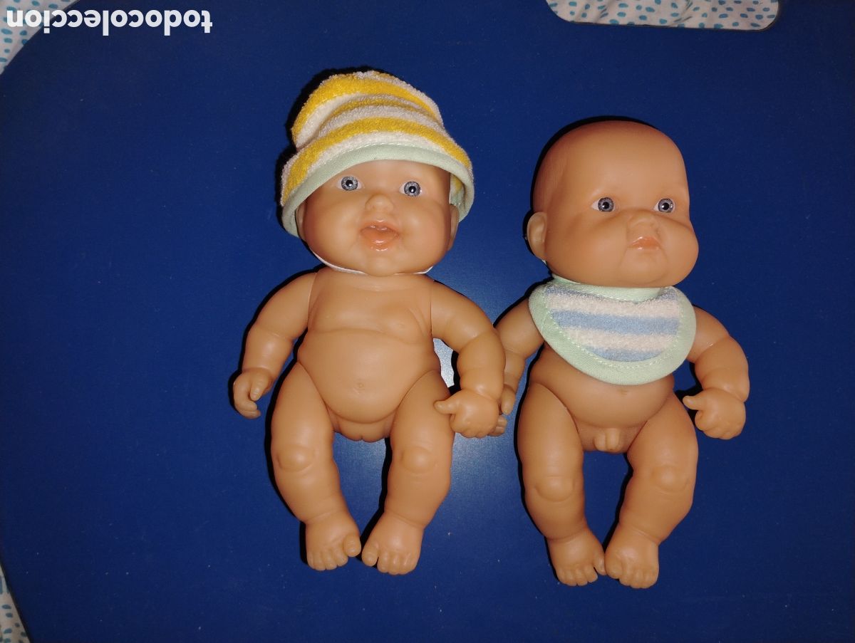 Mu&ntilde;ecas espa&ntilde;olas modernas: &diams;Lote Pareja Mini Beb&eacute;s BERENGUER (JC Toys). 16 cm. Vinilo. Marcados en Nuca. Con Accesorios.