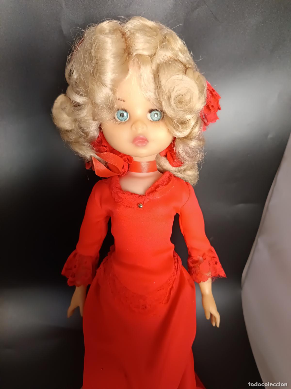 Bambole Spagnole Moderne: MU&Ntilde;ECA ESPA&Ntilde;OLA RUBIA FLAMENCA - 45 centimetros. A&ntilde;os 70.