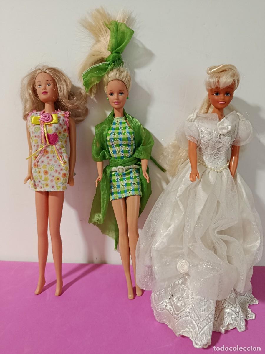 Mu&ntilde;ecas espa&ntilde;olas modernas: TRES MU&Ntilde;ECAS BARBIES. FAMOSA. PRETY IN PAID