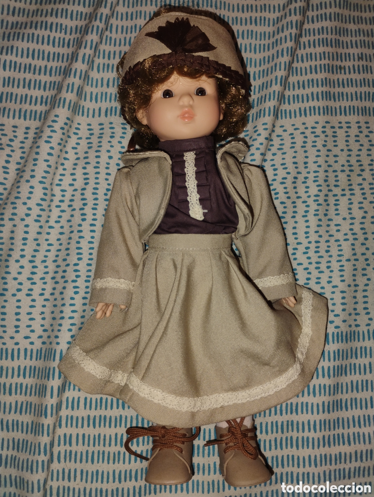 Mu&ntilde;ecas espa&ntilde;olas modernas: &diams;Mu&ntilde;eca de &Eacute;poca Vintage de Colecci&oacute;n - 28 cm - Vinilo Duro y Ojos de Cristal