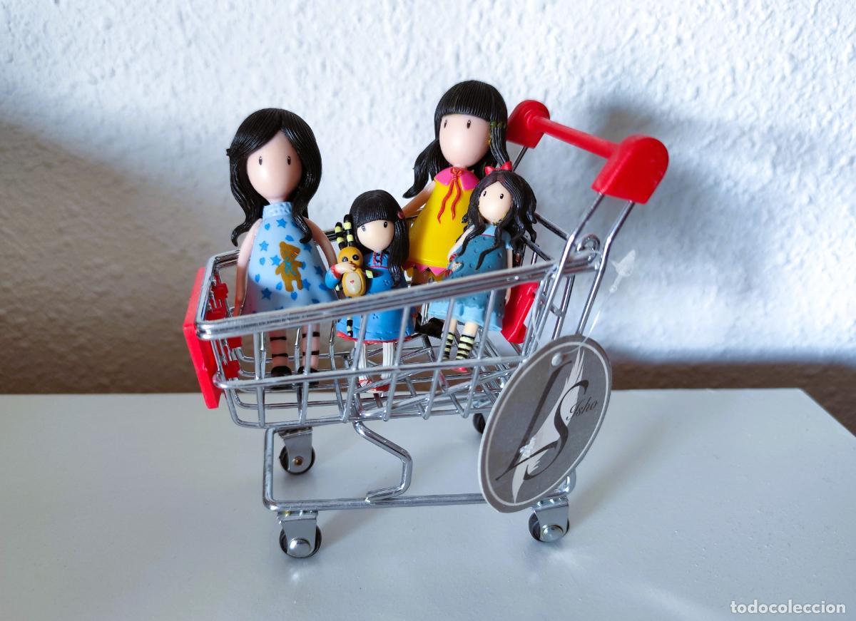 Mu&ntilde;ecas espa&ntilde;olas modernas: Lote 4 Figuritas Mu&ntilde;ecas Gorjuss + Carrito Compra - Foto 1