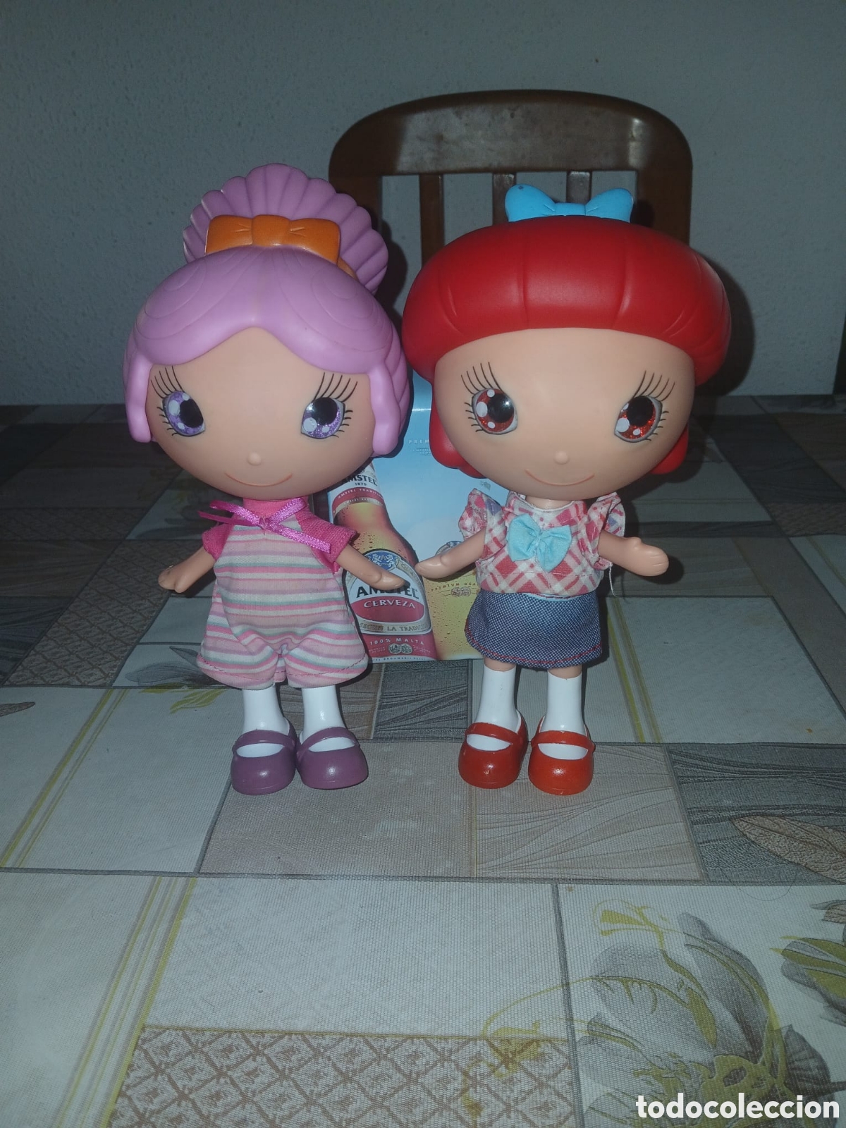 Mu&ntilde;ecas espa&ntilde;olas modernas: Lote de Mu&ntilde;ecas Vintage Lolly Pop (Uva y Manzana) &ndash; Colecci&oacute;n Completa de Frutas / Muy Buen Estado