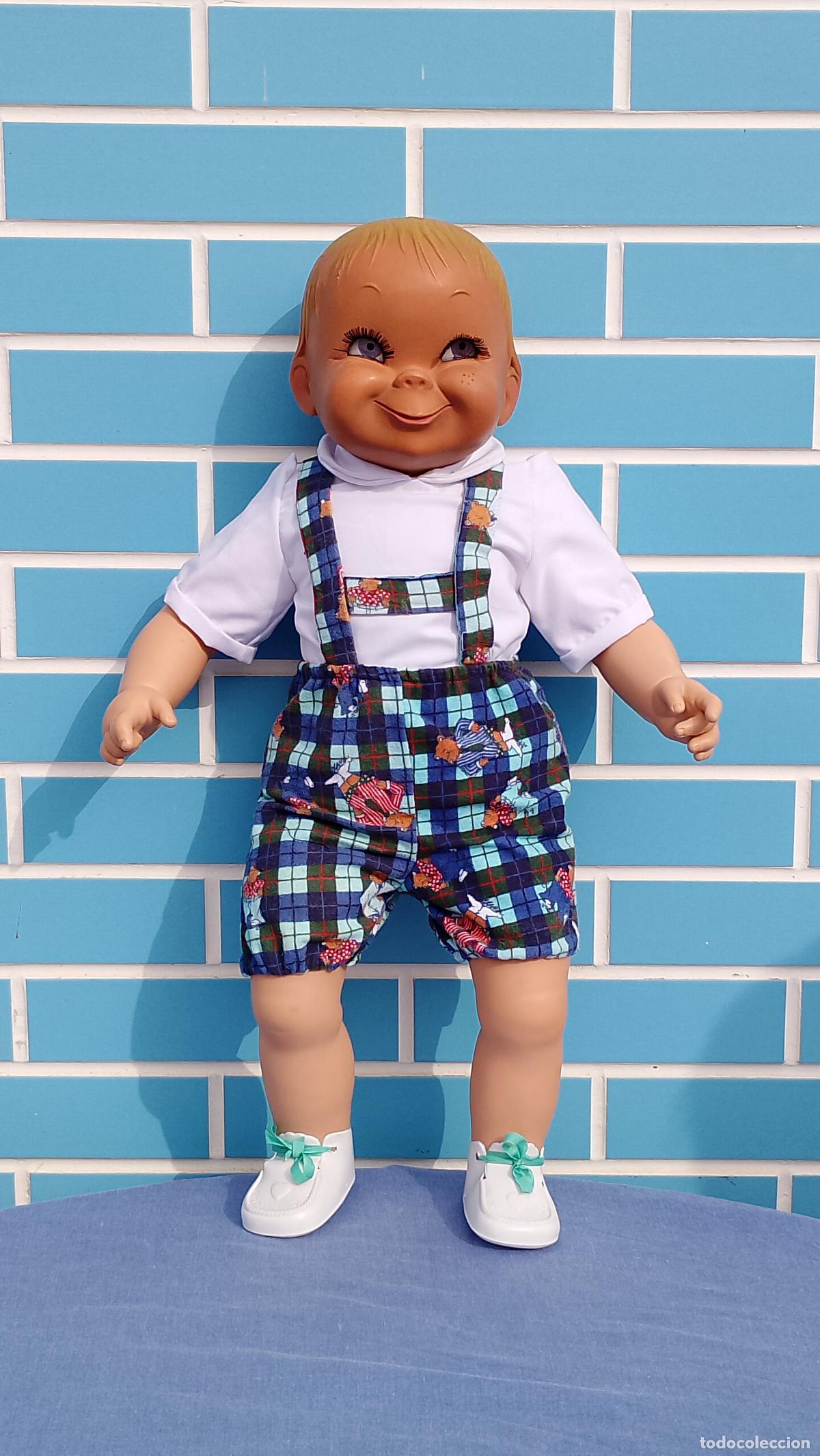 Mu&ntilde;ecas espa&ntilde;olas modernas: Antiguo mu&ntilde;eco Tato rey de la simpat&iacute;a de Lanco, customizado con cuerpo blando, de 60 cm