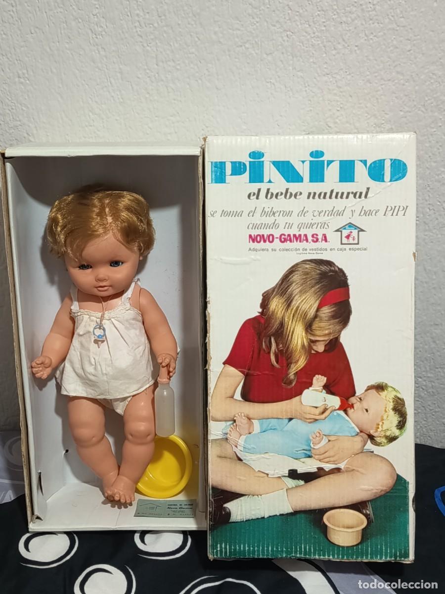 Mu&ntilde;ecas espa&ntilde;olas modernas: MU&Ntilde;ECA PINITO EL BEBE NATURAL A&Ntilde;OS 60 Y CAJA ORIGINAL NOVO-GAMA S.A.