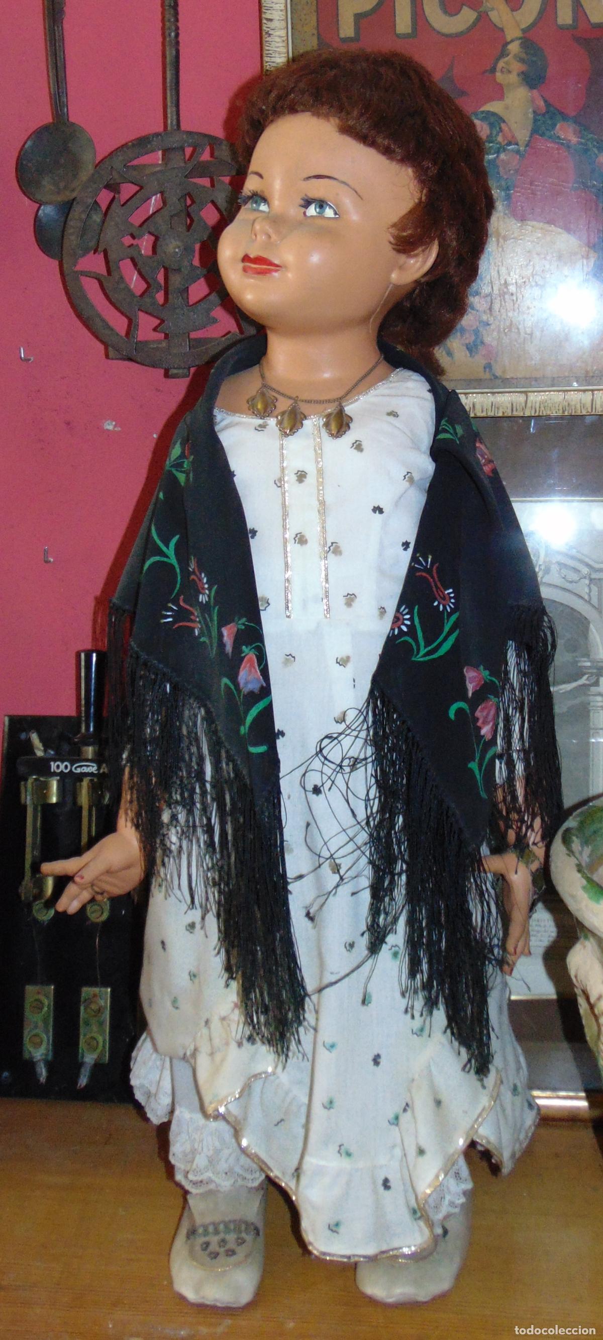 Mu&ntilde;ecas espa&ntilde;olas modernas: ANTIGUA MU&Ntilde;ECA DE CHULAPA, DE 87CM, EN BUEN ESTADO