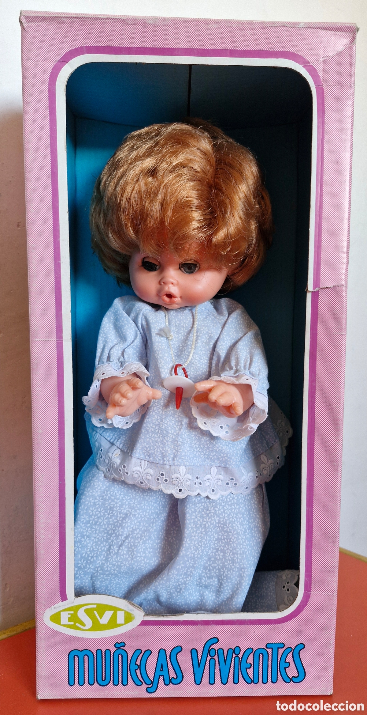 Mu&ntilde;ecas espa&ntilde;olas modernas: MU&Ntilde;ECA KIRIKO FALD&Oacute;N CON MOVIMIENTO A CUERDA RESORTE.ESVI 80'S.SIN USO,EN CAJA.VER ESTADO.