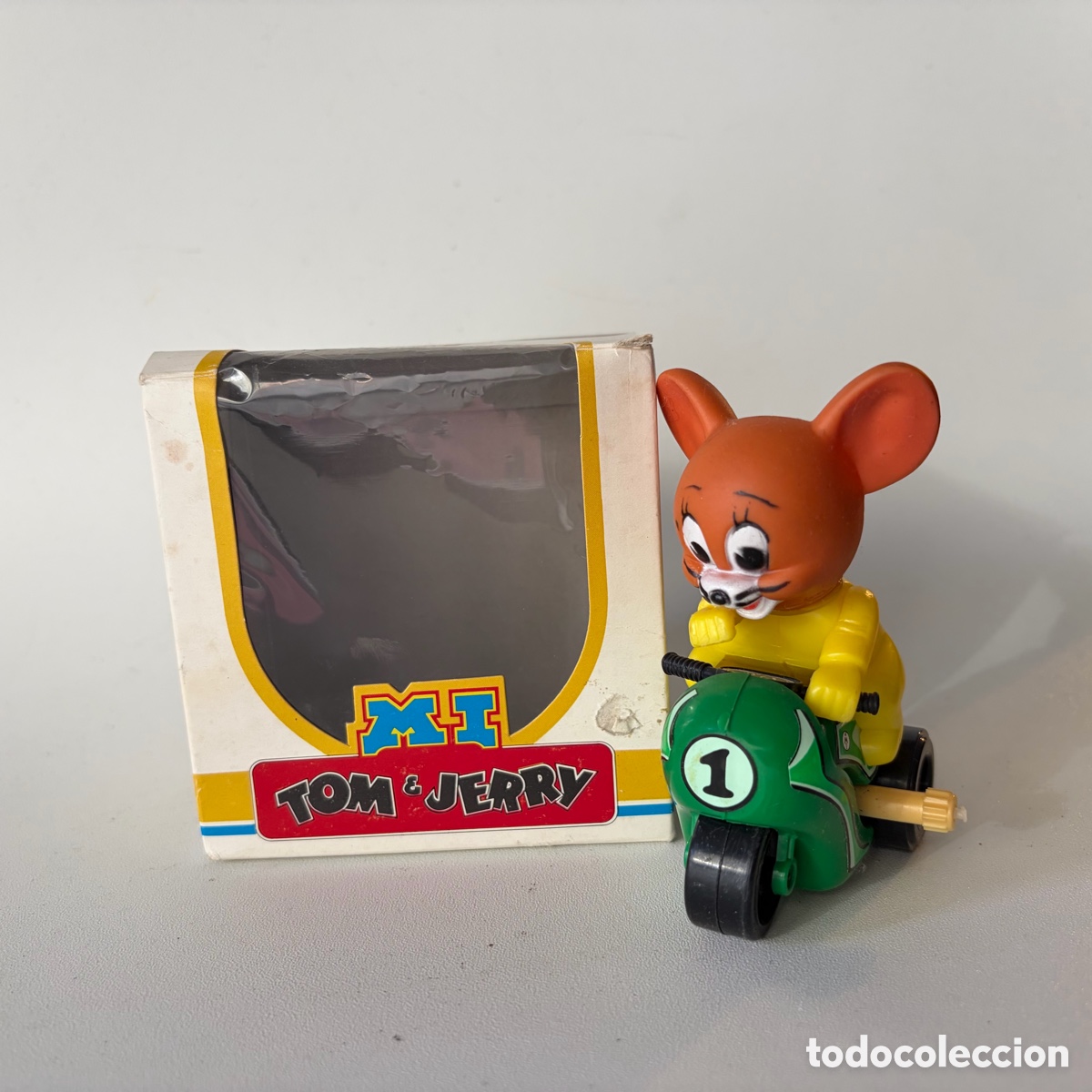 Poup&eacute;es Espagnoles Modernes: mu&ntilde;eco jerry tom y jerry en moto a cuerda andador barval vintage con caja original