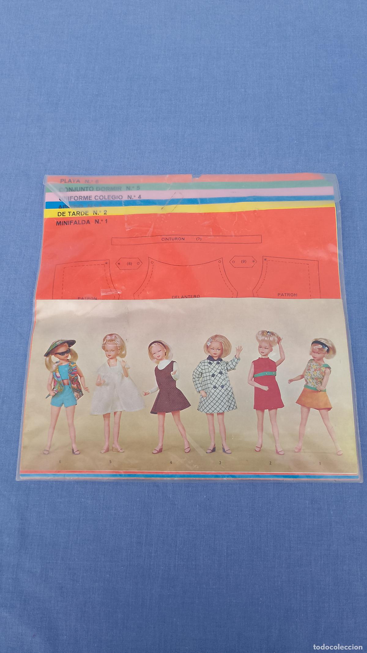 Poup&eacute;es Espagnoles Modernes: Set de patrones completo del malet&iacute;n de la mu&ntilde;eca Laura maniqu&iacute; de Novo Gama, a&ntilde;os 60