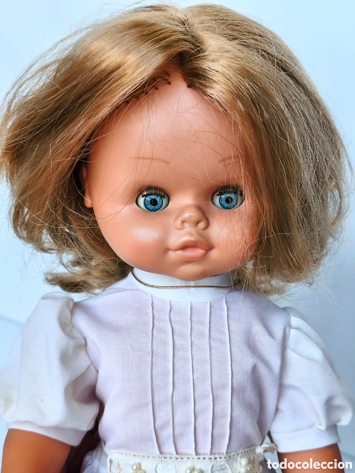 Mu&ntilde;ecas espa&ntilde;olas modernas: ANTIGUA MU&Ntilde;ECA CON VESTIDO DE COMUNION - Foto 2