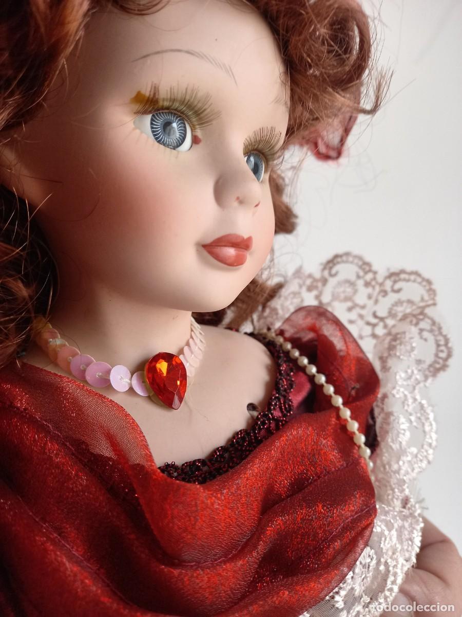 Mu&ntilde;ecas espa&ntilde;olas modernas: MU&Ntilde;ECA ANTIGUA DE COLECCI&Oacute;N, de PORCELANA. Vestido de &eacute;poca. 40 cm