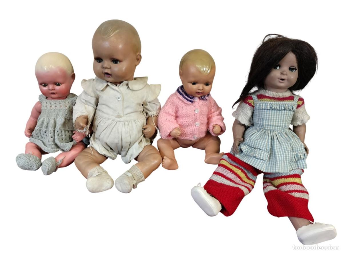 Mu&ntilde;ecas espa&ntilde;olas modernas: LOTE DE ANTIGUAS MU&Ntilde;ECAS Y BEB&Eacute;S. ICSA (IB&Eacute;RICA COMERCIAL, S.A). PL&Aacute;STICO Y CELULOIDE. ESPA&Ntilde;A. 1960s