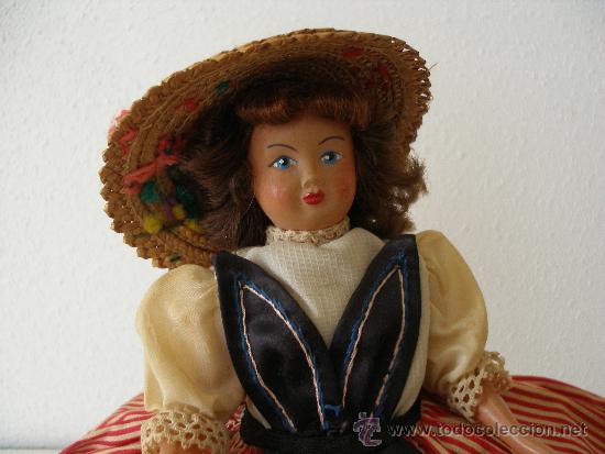 Mu&ntilde;ecas extranjeras: Mu&ntilde;eca francesa celuloide a&ntilde;os 40 -50 - Foto 1